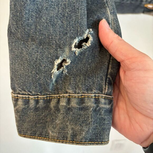 Express Women’s denim Jean jacket with pockets size medium GUC - read! - Picture 6 of 11